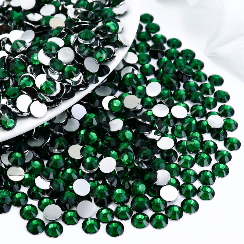 Briskbloom 4500PCS SS6 2mm Resin Flatback Rhinestone, Emerald/Dark Green Flatback Rhinestones for Nails, Tumblers, Mugs, Bottles, Craft Decoration, Loose Bling Glitter Diamond Stone - Image 1